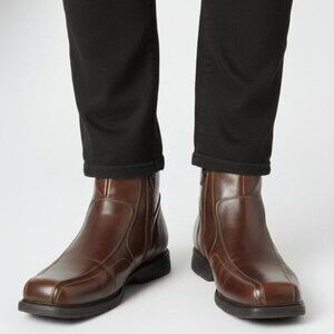 ALDO Men’s Thinsulate Insulated Dark Brown Leather Side-Zip Ankle Boots Size 10